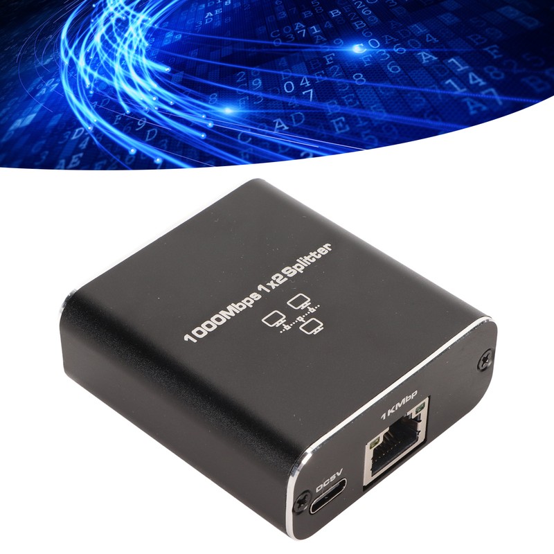 Ethernet Splitter RJ45 Network Port 1 to 2 Port Aluminum
