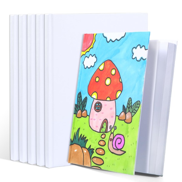 miikoul 6 Pack Hardcover Blank Book,100GSM White Blank Books for