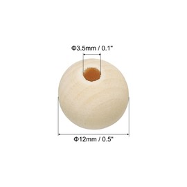 PATIKIL 12mm Natural Wood Beads, 300 Pack Unfinished Wooden Beads Round Loose Beads Spacer Beads for DIY Craft Jewelry Making Home Decoration, Brown