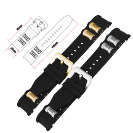 Topuly 26mm Rubber Watch Band Compatible for Invicta Russian Diver 1242 1433 1434 1435 1436 1437 1438 1595 1799 1800 1803 1805 1928 1936 26 mm Silicone Strap Wirstband accessories replacement for Men and Women, Black Red