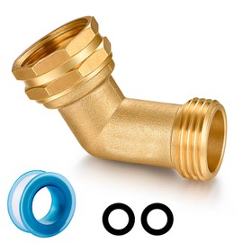 SIGURANTA Garden Hose Elbow Connector 45 Degree Hose Extender Solid Brass 3/4" hose adapter (45 degrees elbow (1 PCS))