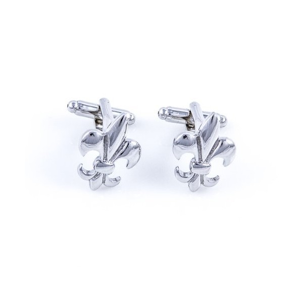 Par de gemelos clásicos MRCUFF Fleur De Lis en una
