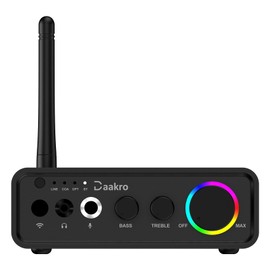 M19-BT Amplifier Stereo Receiver,100Wx2 HiFi Class D Amp,Mini 2 Channel Digital Home Audio Component,Headphone Amp w/RCA/Optical/Coaxial/Mic Input for Passive Speaker with DC 24V Power Adapter