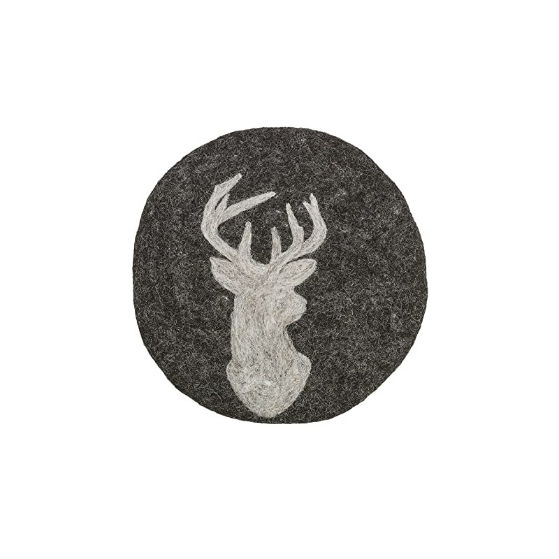 Lana Stag Trivet Felt Handmade Black cilio