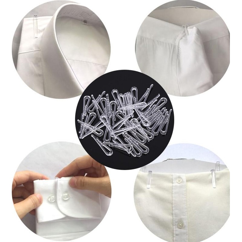 50PCS U Shape Clear Plastic Alligator Clips Shirt Folding Clips