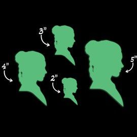 Star Inspired Movie Character Space Leia Style 2 Glow in The Dark Sticker Decal for Phone Tablet Laptop Car Truck Window | 2" Sticker | Green