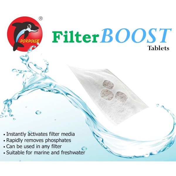 Porpoise Aquarium FilterBoost Tablet Phosphate remover  6 Tablets For Up