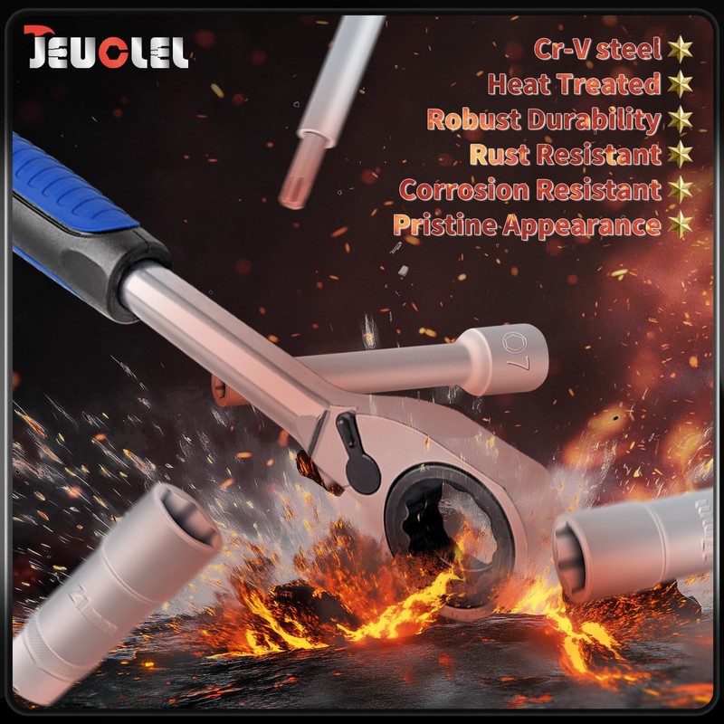 JEUCLEL 18PCS Suspension Shock Absorber Strut Nut Removal Tool Socket