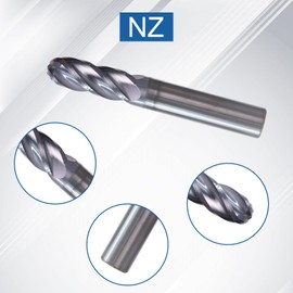 NZtools 5/16" Carbide Ball Nose End Mills,4 Flute AlTiN/TiAIN Coated Spiral Upcut Milling Cutter Tool HRC55 Microcrystalline for Alloy Steel Hardened Steel