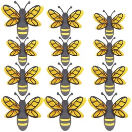 Abaodam 3d Bee Wall Decals: 12pcs Bee Wall Stickers Mural Decals Honey Bee Clings Yellow Bumblebee Decor Home Office Party Supplies