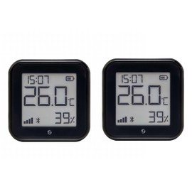 SHELLY WiFi Temperature and Humidity Sensor Plus H&T Gen 3, BT, Black, Pack of 2
