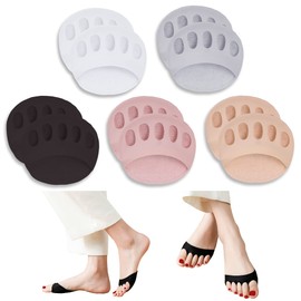 SooGree Ball of Foot Cushions (5 Pairs) - Metatarsal Pads for Women & Men, Soft Forefoot Pads for Ball of Feet, Reusable, Breathable, Prevent Pain & Discomfort