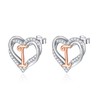 INFUSEU Initial Earrings for Women Letter Jewelry Small Heart Shaped