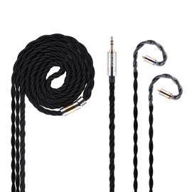 NICEHCK FirstTouch 6N in Ear Monitor Cable & Silver Alloy IEM Cable,MMCX/0.78 2-Pin Detachable Earphone Upgrade Cable for BL03 TRN V90 V80 AS10 ZS10 ZS6 ES4 Replacement Cable (3.5mm mmcx)