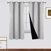 LEMOMO Blackout Curtains 42 x 63 Inch Light Grey Curtains 2 Panels Darkening Thermal Insulated Bedroom Curtains