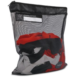 Meister Athlete Wash Bag - Mesh Sports Laundry Bag w/Zipper Lock - Black