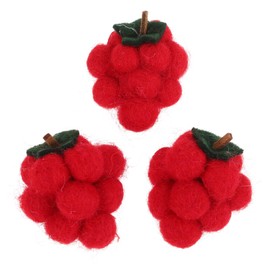 KONTONTY 3pcs Cartoon Felt Craft Hair Clip Accessories Adorable DIY Poached Felt for Durable Lightweight Design for Hairbands Brooches