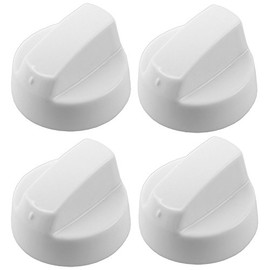 Spares2go White Control Knobs for AEG/Baumatic Oven Cooker & Hob (Pack of 4 + Adaptors)