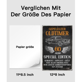 Putuo Decor Retro Metal Tin Sign Oldtimer 60 Years Special Edition - Vintage Wall Decoration for Garage, Workshop, Man Cave, Living Room, 30 x 20 cm