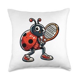 Ladybug Tennis Club Animals Sport Tournament Players Throw Pillow