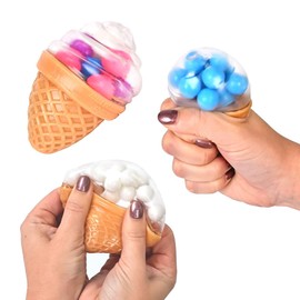Sunny Days Entertainment Toymendous Squishy Ice Cream, 3 Pack Stress Balls, Children Ages 3+