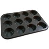 CasaWare Mini Muffin Pan 12 Cup Ceramic Coated Non-Stick (Silver