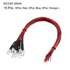 uxcell 15pcs Red-Blue-Orange 5mm LEDs Prewired Light DC3-6V 20cm Pre