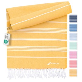 Fit-Flip Hammam Towel Made of 100% Recycled Cotton, Sustainable and Natural, Sauna Towel, Beach Towel, Bath Towel, Yoga Towel, Honey, 100 x 200 cm, Sultan