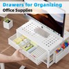 Marbrasse Metal Printer Stand for Desk with Storage Drawer and