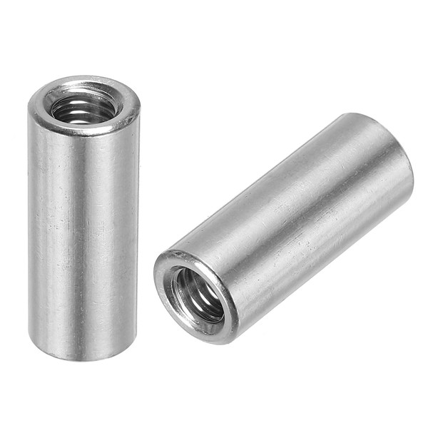 uxcell 6Pcs M6 Round Connector Nuts, 304 Stainless Steel Coupling