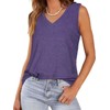 Women V Neck Tank Top Sleeveless Blouse Solid Color Tunic
