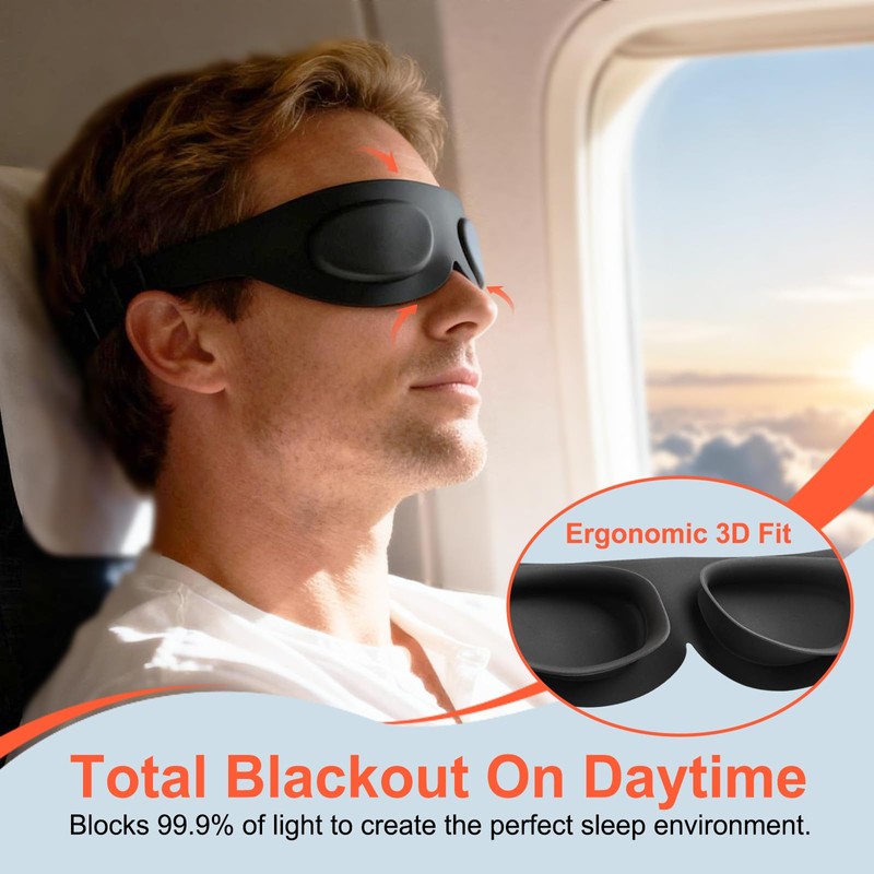 TSYL Travel Sleep Mask: Ultra Lightweight 3D Contoured Sleep Eye