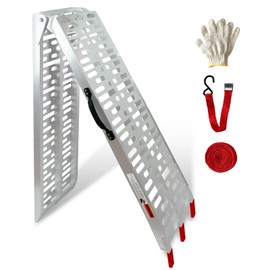 TARNANVEL 7.25 FT Aluminum Truck Ramps, ATV Motorcycle Ramp for Pickup Trucks, Motorcycle Ramp Foldable Load Capacity 750 LBS, for Motorcycles, Lawnmowers, Dirt Bikes, Bicycles, Pack of 1