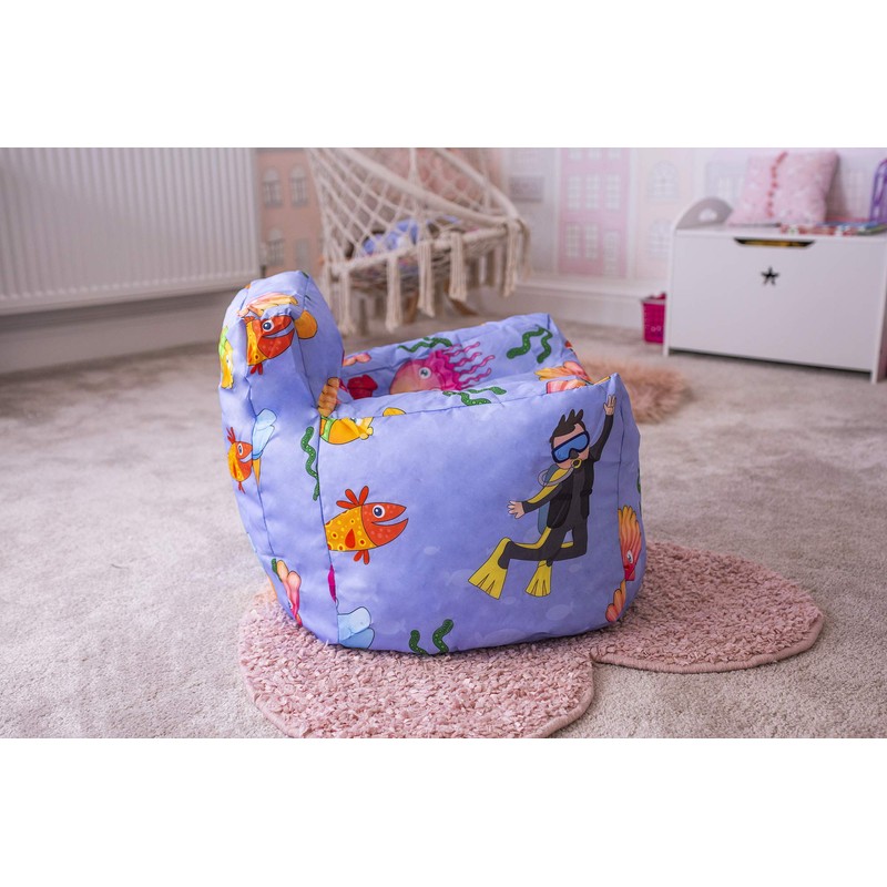 HomeZone® Lilac Pale Blue Kids Bean Bag Chairs | Pale