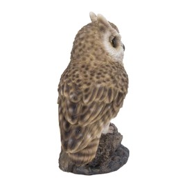 Hi-Line Gift Ltd. Motion Activated Singing Long Eared OWLET Standing ON Stump, Brown
