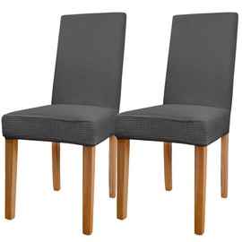 HOTUT Dining Chair Cover,2pcs High Back Seat Slipcovers,Stretch Washable Removable Chair Protector,Spandex Seat Cover for Hotel,Ceremony,Banquet,Kitchen,Restaurant,Home
