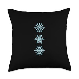 Snow winter cold ice frost season winter sports Snowflakes in Different Types Winter Throw Pillow, 18x18, Multicolor
