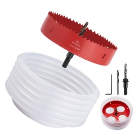 6 Inch Hole Saw Dust Bowl for Recessed Lights, 6 Hole Saw Dust Bowl Kit for Recessed Lighting Can Lights Bi-Metal Hole Cutter Dust Catcher Ceiling Wood Drywall Saw