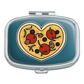 Heart Pizza Pie Love Rectangle Pill Case Trinket Gift Box