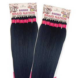 Mayde 6X Synthetic Africana Braid Nation Pre-Stretched Braids 24" 2PACKS (1)