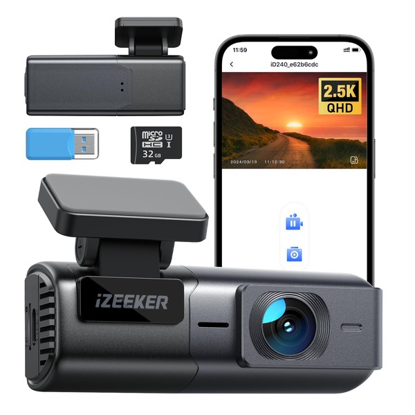iZEEKER 4K Dash Cam Front and Rear, WiFi 6 Dashcam