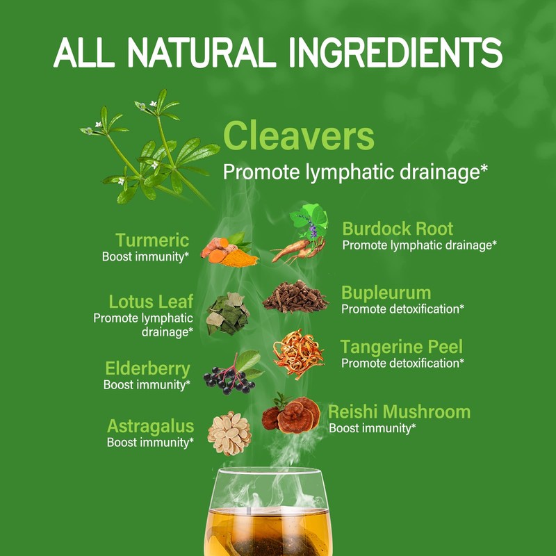 TisaFlor Cleavers Herb Lymphatic Drainage Tea Bags, 50 Counts for