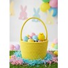 Prudance Small Woven Basket Handle Bag, 6" x 5",Yellow