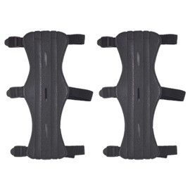 TRIWONDER ARCHERY ARCHERY FOREARM PROTECTOR LEATHER ADJUSTABLE SHOOTING GLOVE (【Upgrade Version】 Black - 2 Pieces)