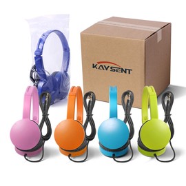 Kaysent School Headphones for Classroom Students - (KHPC-5Mixed) 5 Packs Multi-Colors Kids' Headphones for School, Library, Computers, Children and Adult(No Microphone) …