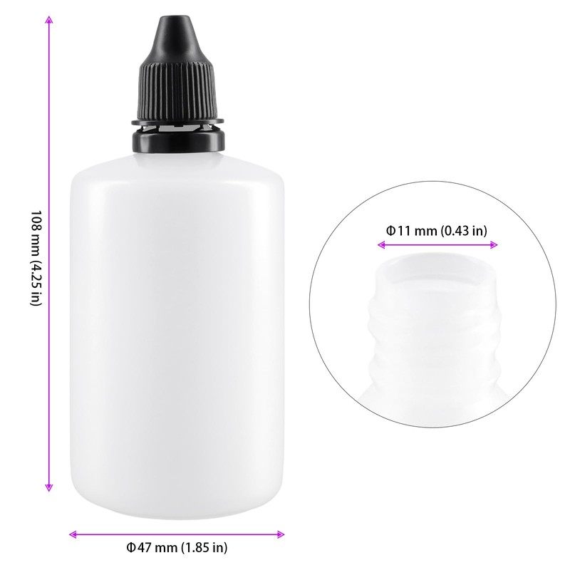 MUKSEUT 40 Pack 100ml Plastic Dropper Bottles, Clear Empty Squeezable