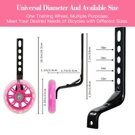 Bike Stabilisers, Stabilisers for Childs Bike, Kids Bike Stabilisers, 1 Pair Bicycle Training Wheels for Boys and Girls, Stabilizers Mounted Kit for 12 14 16 18 Inch Children Bike