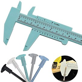 Plastic Vernier Caliper, POWERTOOL 150MM Digital Sliding Caliper Gauge High Accuracy Measure Tool Ruler for Length, Mini Portable (1Pcs - Green)