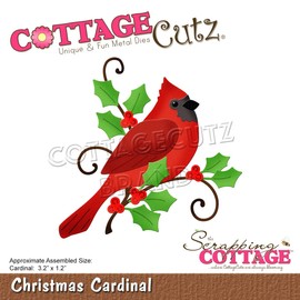 SCRAPPING COTTAGE INC COTTAGECUTZ DIES XMAS CARDN, Christmas Cardinal, 3.2"X1.2"
