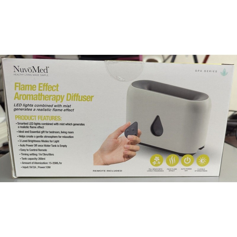 NUVOMED SPA SERIES FLAME EFFECT AROMATHERAPY DIFFUSER NEW IN BOX